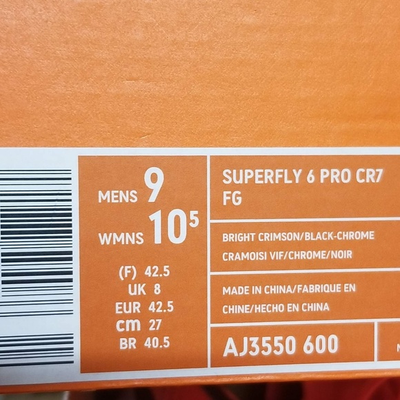 Nike Mercurial Superfly 6 Pro CR7 FG AJ3550-600 - Picture 7 of 7